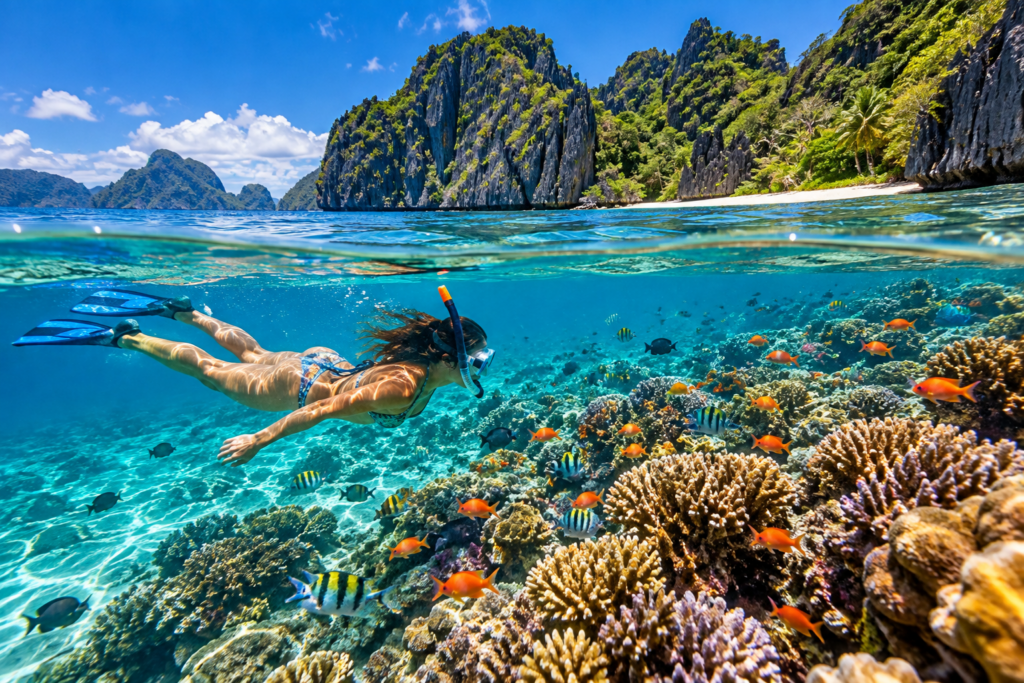 Snorkeling à Palawan durant la croisière